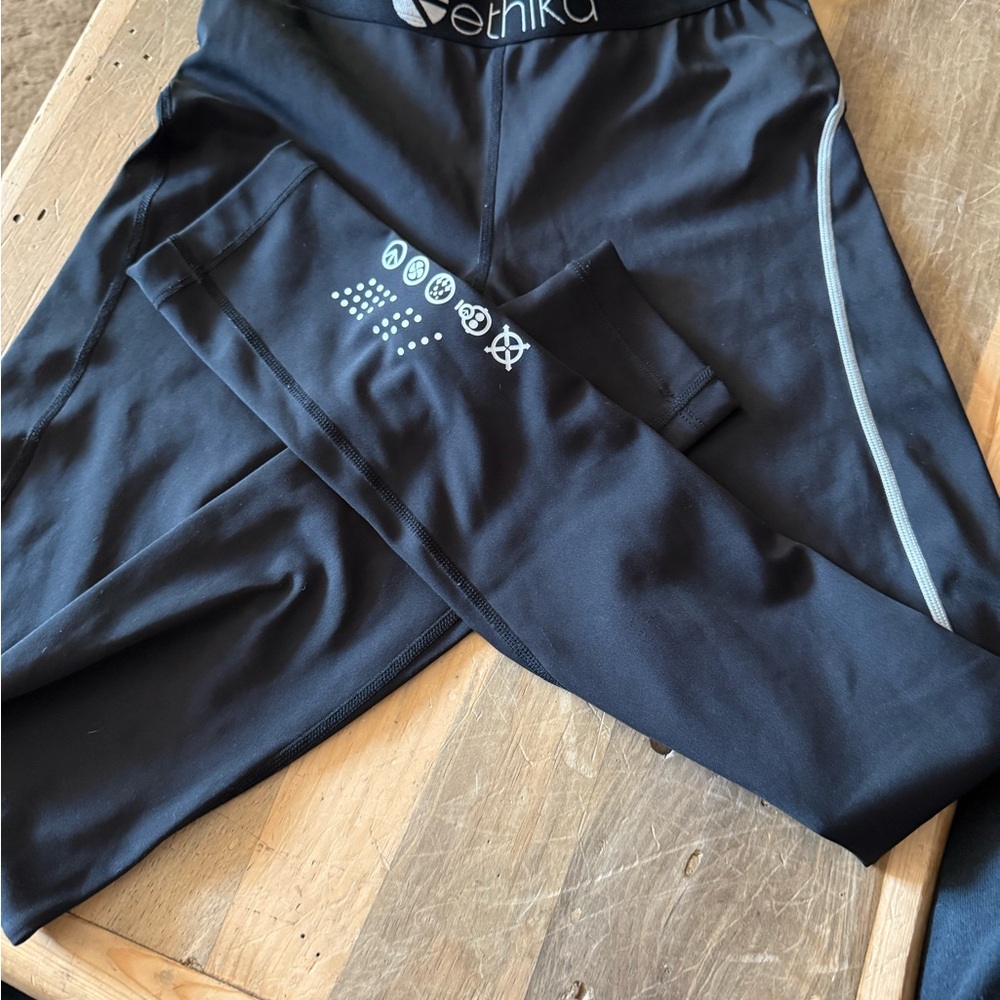 Ethika Black Leggings with Subtle Gray Details
